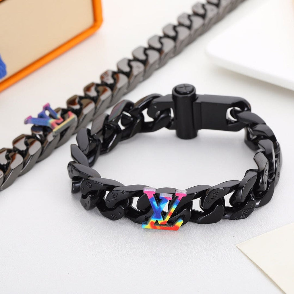 Louis Vuitton Rainbow Chain Link 18K Gold Bracelet