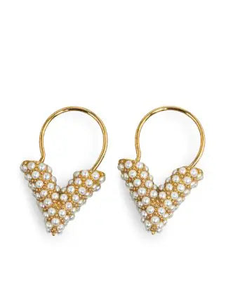 Louis Vuitton Essential V Perle Hoop 18K Gold Earrings