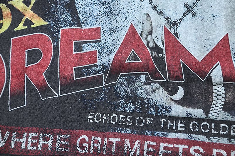 VALE USA Golden Era Washed Graphic T-Shirt — detail