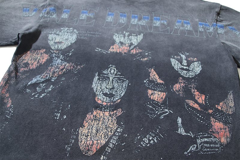 VALE USA Washed Black Graphic T-Shirt — detail