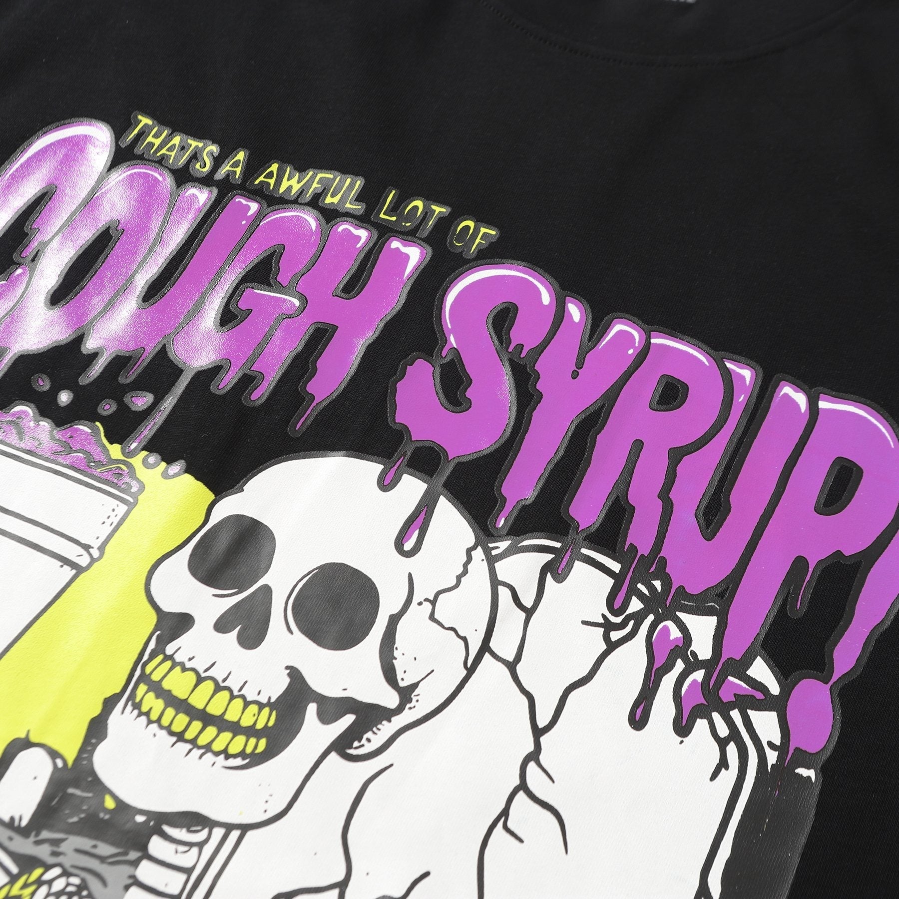THAT'S A AWFUL LOT OF COUGH SYRUP Skeleton Graphic T-Shirt — detail