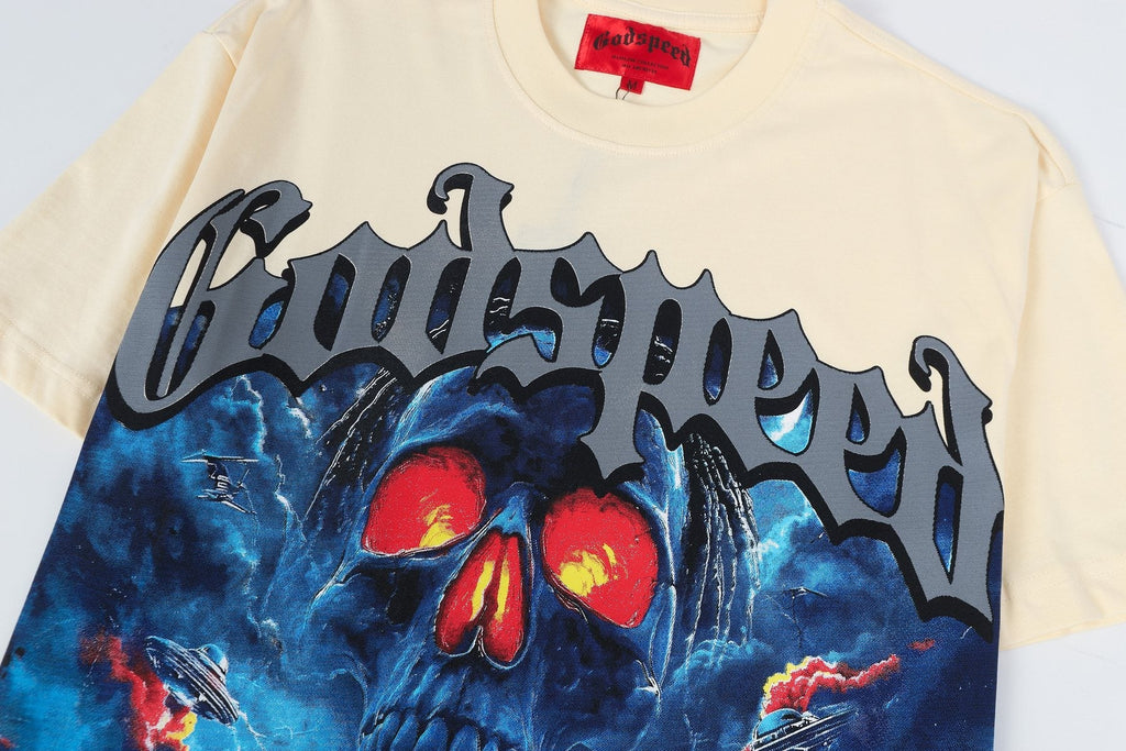 Godspeed A Realized Game World Skull Graphic T-Shirt — detail