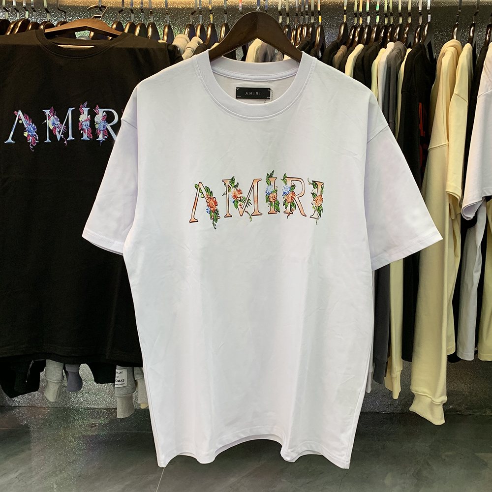 AMIRI Floral Butterfly Graphic Short-Sleeve T-Shirt — context