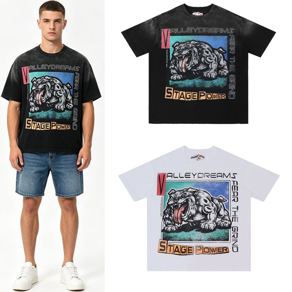 Valley Dreams Stage Power Bulldog Graphic T-Shirt — context