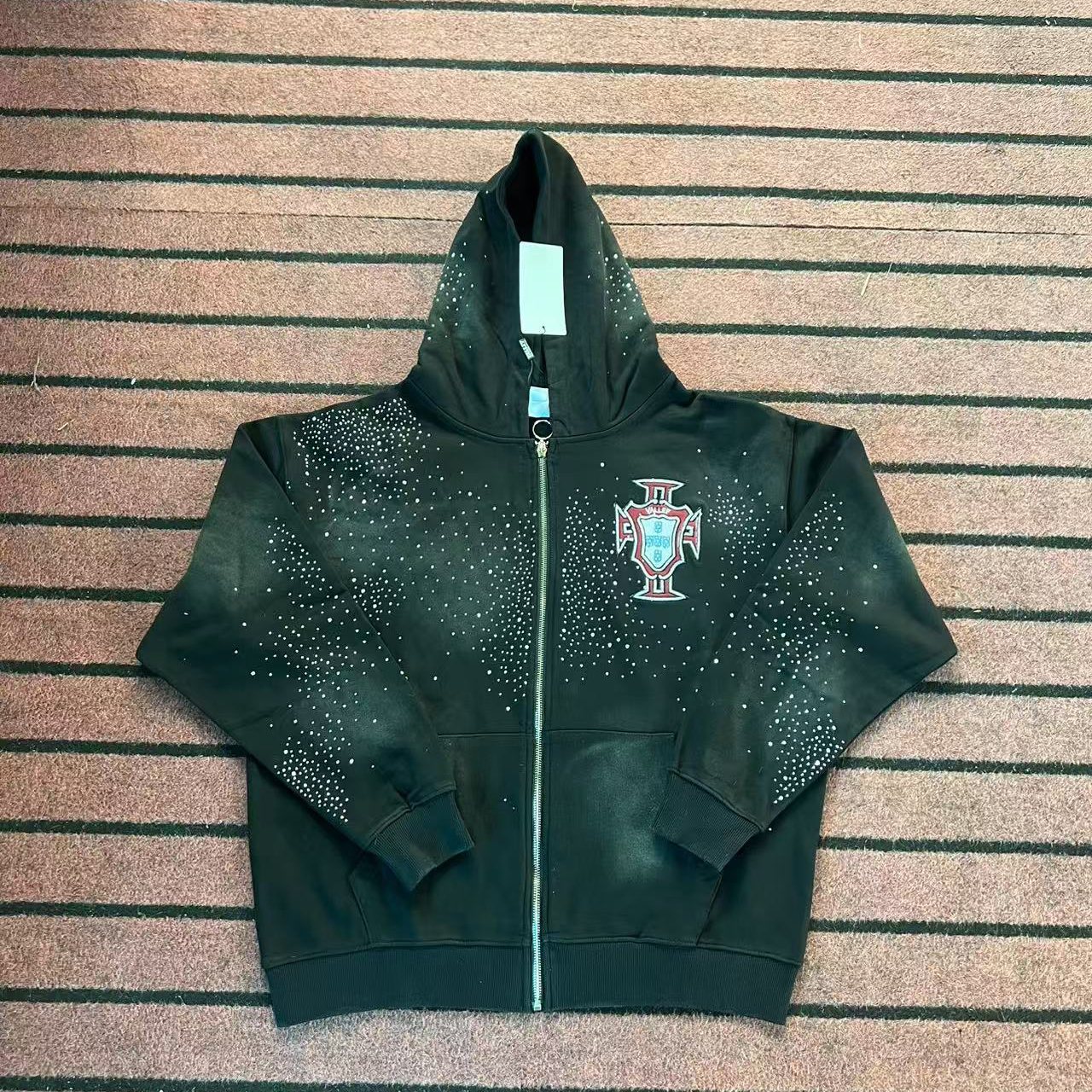 VALLEY Dreams Rhinestone Zip Hoodie — front