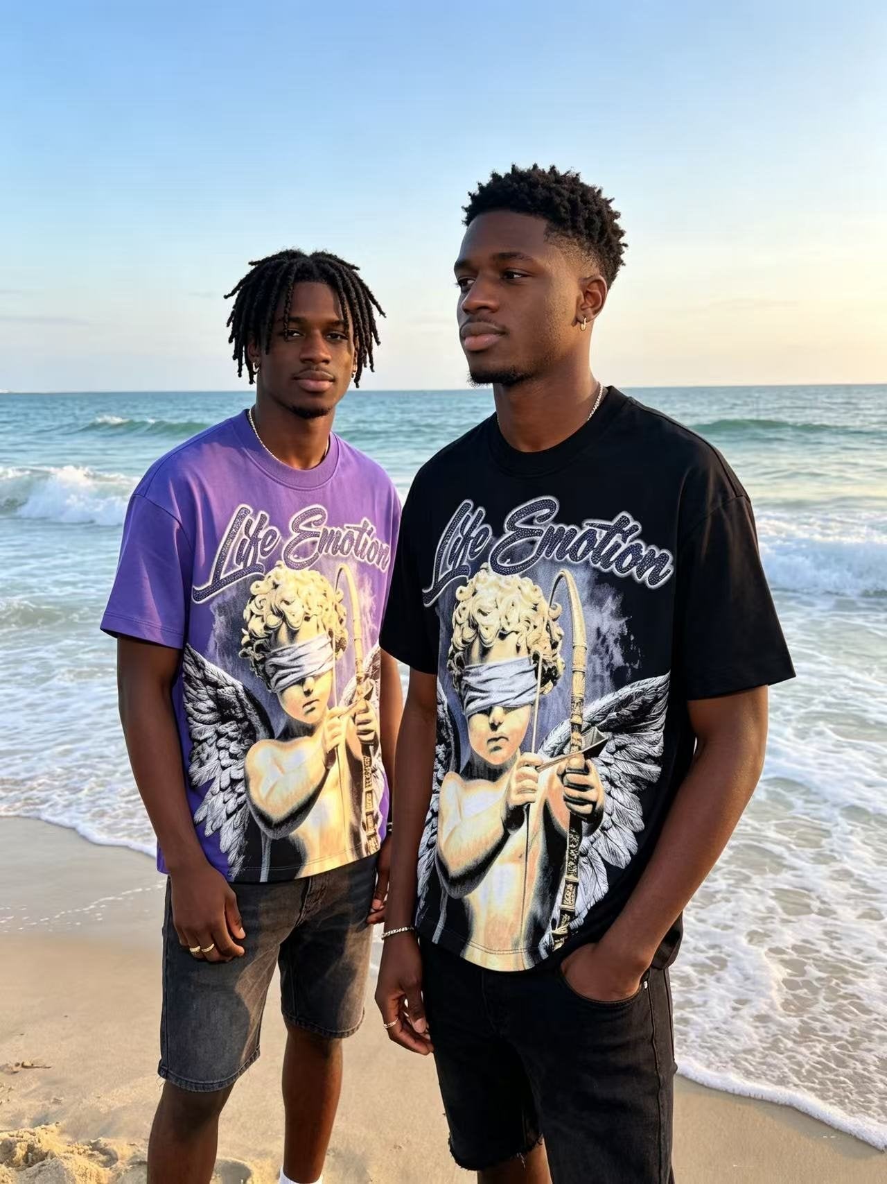 MIXED EMOTION Angel Graphic Short-Sleeve T-Shirt — context