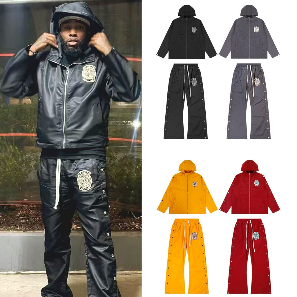SAINT Vanity Patch Hooded Jacket & Snap-Pant Matching Set — context
