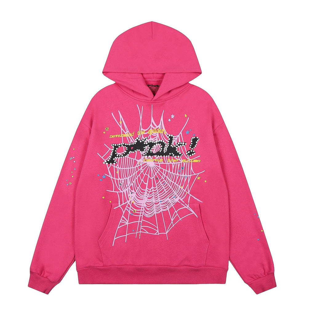 Sp5der Pink Spiderweb Graphic Matching Set — front