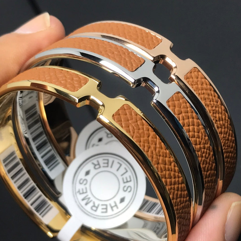 Hermes Olympe Orange 18K Gold Bracelet