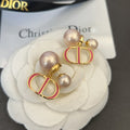 Dior 30 Montaigne Rani Pink Pearls 18K Gold Earrings