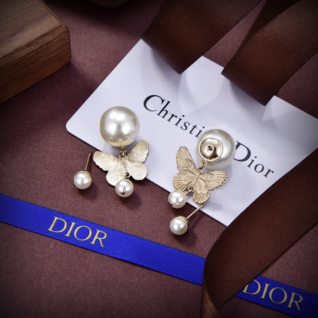 Dior Tribales Pearl 18K Gold Earrings