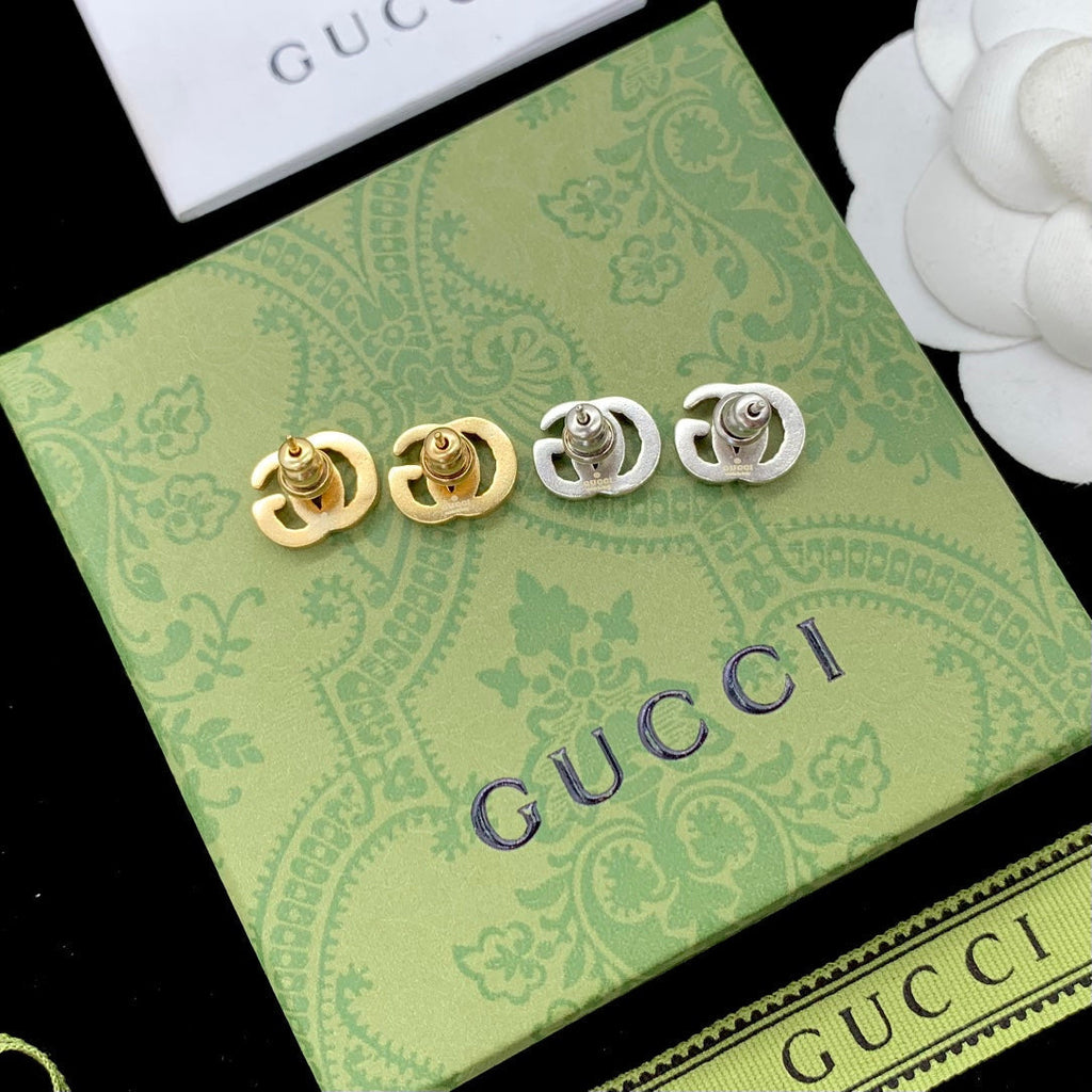 Gucci Double 18K Gold Earrings