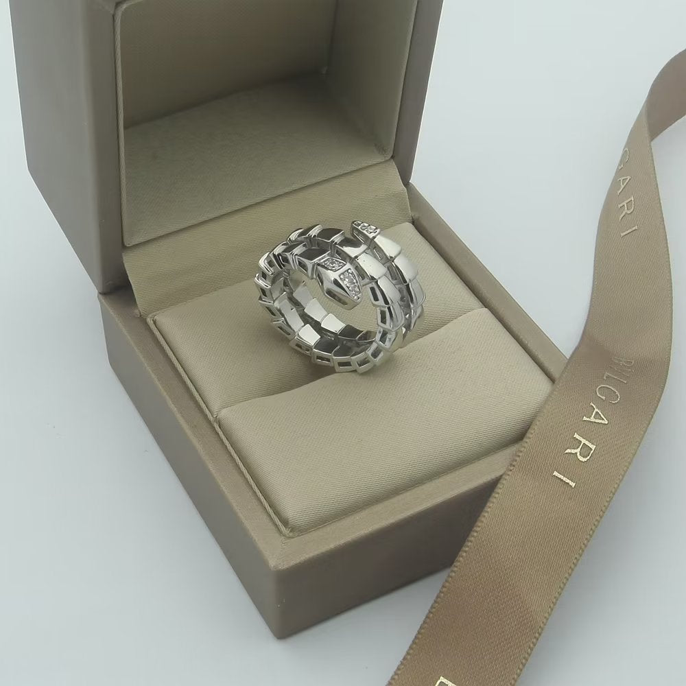 Bvlgari Serpenti Viper Demi Diamond 18K Gold Ring