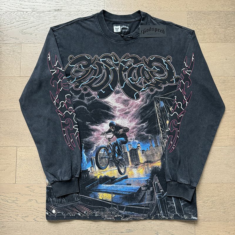 Godspeed Bicycle City Storm Long-Sleeve T-Shirt — front