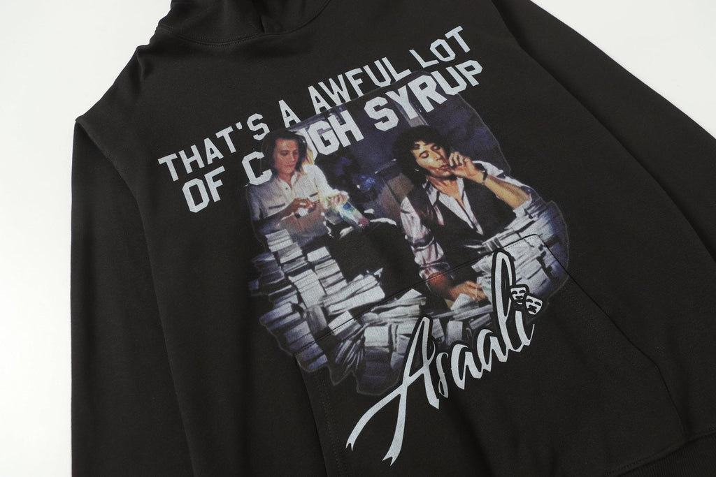 THAT'S A AWFUL LOT OF COUGH SYRUP Photo Graphic Pullover Hoodie — detail