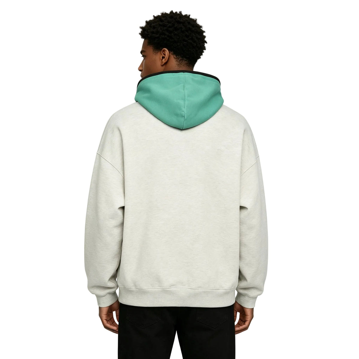 Fear of God Essentials SS24 Nylon Fleece Hoodie Light Heather Grey/Mint Leaf