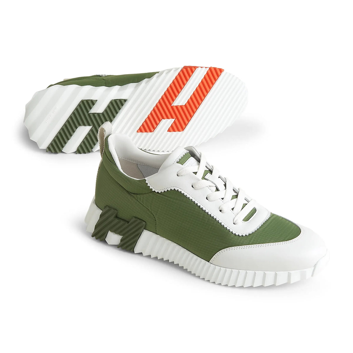Hermes Paris Hermès Paris Ripstop Bouncing Sneaker Matcha White - Green