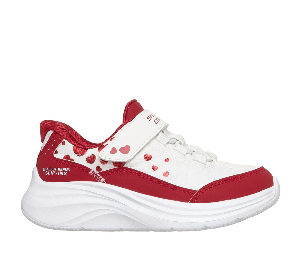 Skechers Slip-ins: Comfy Sprints - Cozy Fit Heartdream, WHITE / RED